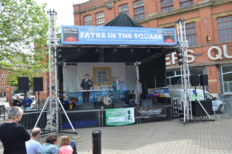 A small truss stage used in the UK
